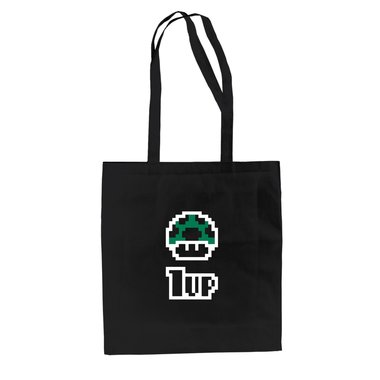 Baumwolltasche Jutebeutel --  Toad 1UP