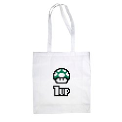 Baumwolltasche Jutebeutel --  Toad 1UP