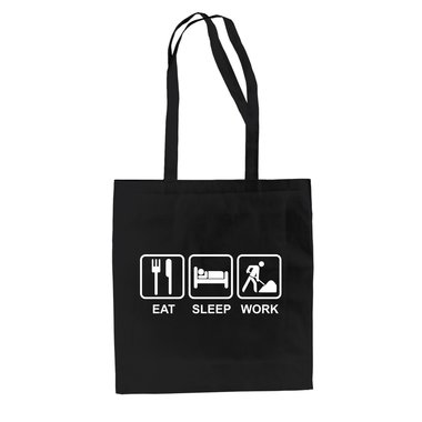Baumwolltasche Jutebeutel -- Eat Sleep Work