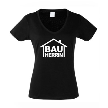 Damen V-NECK T-Shirt - Bauherrin