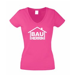 Damen V-NECK T-Shirt - Bauherrin