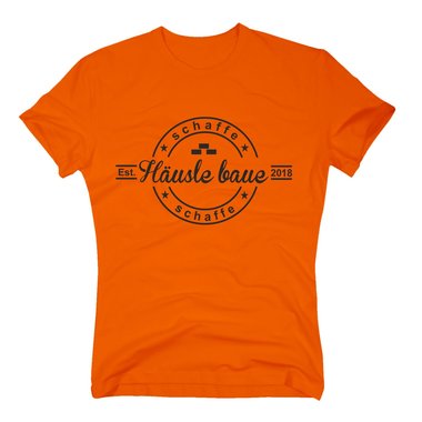 Herren T-Shirt - Schaffe schaffe H�usle baue - 2018 weiss-schwarz 5XL