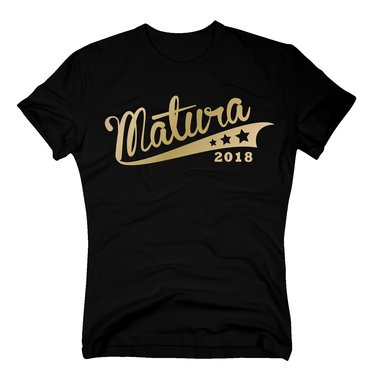 Herren T-Shirt - Matura 2018 mit Sternen dunkelblau-cyan S