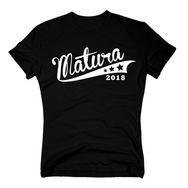 Herren T-Shirt - Matura 2018 mit Sternen dunkelblau-cyan S