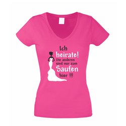 JGA T-Shirt Damen V-NECK - Ich heirate - die anderen...