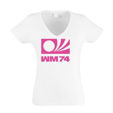 Damen V-NECK T-Shirt - Fußball WM1974