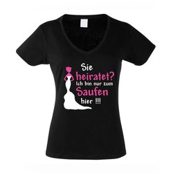 Sie heiratet - Damen V-NECK T-Shirt Sie heiratet - die...