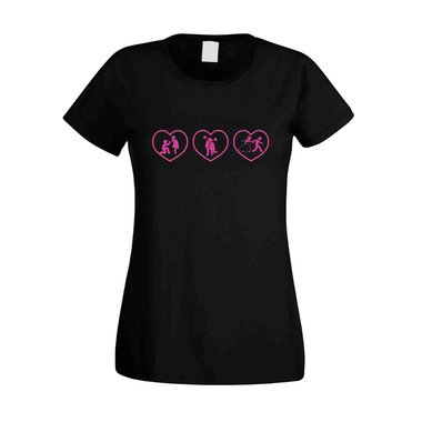 Damen T-Shirt --Junggesellinnenabschied 3 Herzen