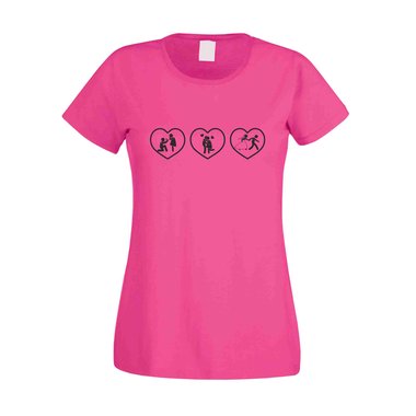 Damen T-Shirt --Junggesellinnenabschied 3 Herzen