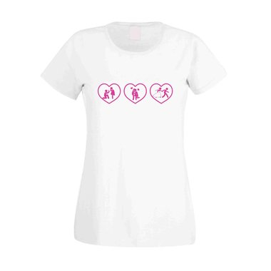 Damen T-Shirt --Junggesellinnenabschied 3 Herzen