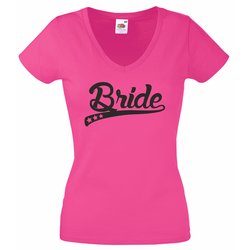 Bride T-Shirt Damen V-Ausschnitt - Bride stylische Sterne...