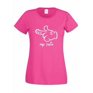 Damen T-Shirt Mickey Hand - Hes my twin