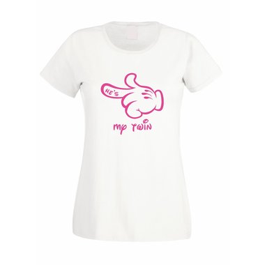 Damen T-Shirt Mickey Hand - Hes my twin