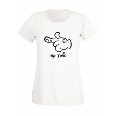 Damen T-Shirt Mickey Hand - He´s my twin