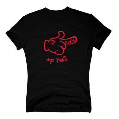 Herren T-Shirt - Mrchen Hand - Shes my twin