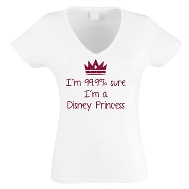 Damen T-Shirt V-Neck - 99.9% Fantasy Princess
