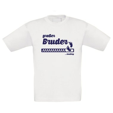 Kinder T-Shirt - Groer Bruder loading weiss-dunkelblau 152-164