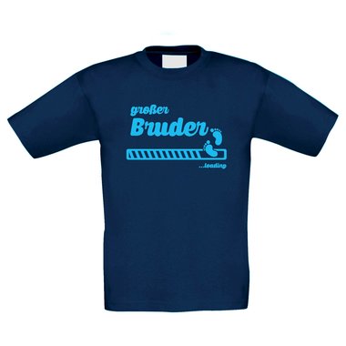 Kinder T-Shirt - Groer Bruder loading weiss-dunkelblau 152-164