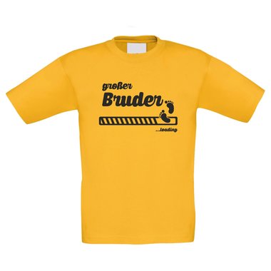 Kinder T-Shirt - Groer Bruder loading weiss-dunkelblau 152-164