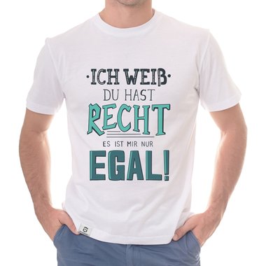Herren T-Shirt - Ich weiss du hast recht... weiss-schwarz 5XL