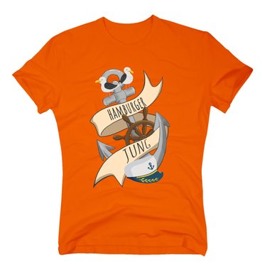 Herren T-Shirt - Hamburger Jung mit Anker und Mwe