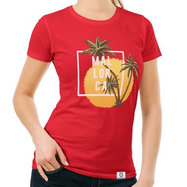 Damen T-Shirt - Mallorca Palmen und Sonne