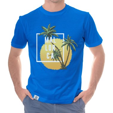 Herren T-Shirt - Mallorca Palmen und Sonne schwarz-weiss S