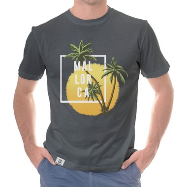 Herren T-Shirt - Mallorca Palmen und Sonne schwarz-weiss S