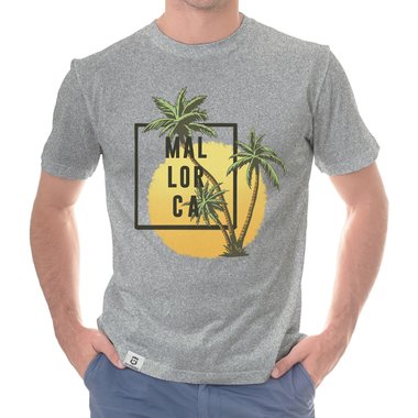 Herren T-Shirt - Mallorca Palmen und Sonne schwarz-weiss S