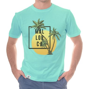 Herren T-Shirt - Mallorca Palmen und Sonne schwarz-weiss S