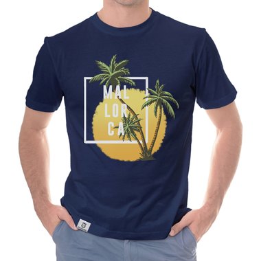 Herren T-Shirt - Mallorca Palmen und Sonne schwarz-weiss S