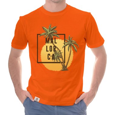 Herren T-Shirt - Mallorca Palmen und Sonne schwarz-weiss S