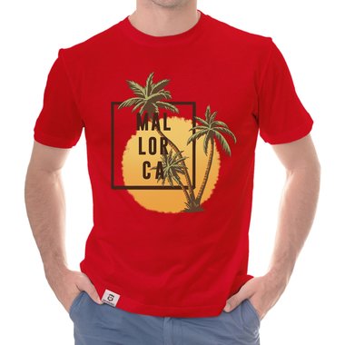 Herren T-Shirt - Mallorca Palmen und Sonne schwarz-weiss S