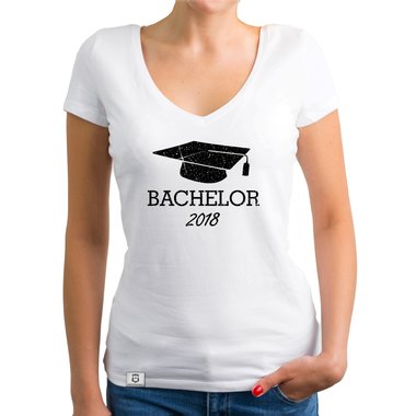 Damen T-Shirt V-Neck - Bachelor 2018 - Glitzer