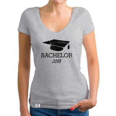 Damen T-Shirt V-Neck - Bachelor 2018 - Glitzer