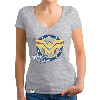 Damen T-Shirt V-Neck - Wonder Mama