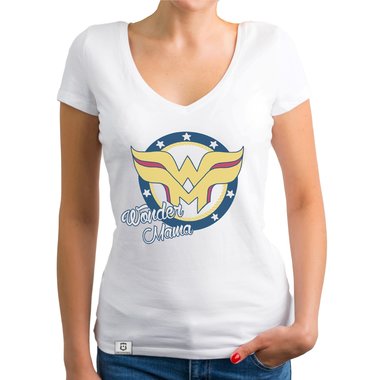 Damen T-Shirt V-Neck - Wonder Mama