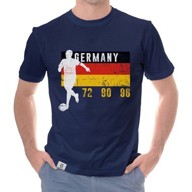 Herren T-Shirt - Germany Fu�ball Europameister dunkelgrau-weiss S
