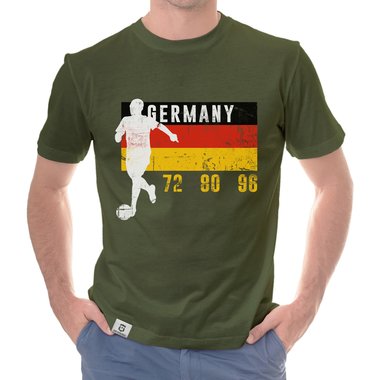 Herren T-Shirt - Germany Fu�ball Europameister dunkelgrau-weiss S