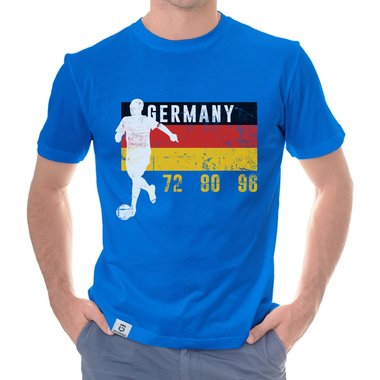 Herren T-Shirt - Germany Fu�ball Europameister dunkelgrau-weiss S