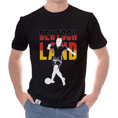 Herren T-Shirt - Fu�ball Deutschland schwarz-weiss S