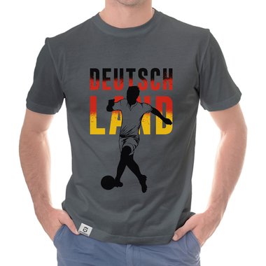 Herren T-Shirt - Fu�ball Deutschland schwarz-weiss S