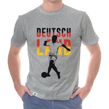 Herren T-Shirt - Fu�ball Deutschland schwarz-weiss S