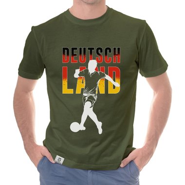 Herren T-Shirt - Fu�ball Deutschland schwarz-weiss S