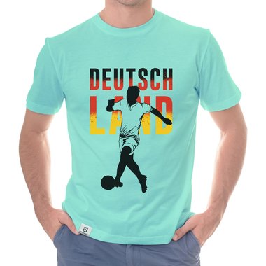 Herren T-Shirt - Fu�ball Deutschland schwarz-weiss S
