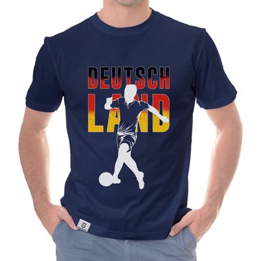 Herren T-Shirt - Fu�ball Deutschland schwarz-weiss S