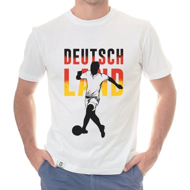 Herren T-Shirt - Fu�ball Deutschland schwarz-weiss S