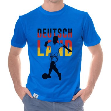 Herren T-Shirt - Fuball Deutschland weiss-schwarz 5XL