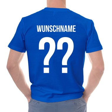 Herren T-Shirt - Adler und Flagge mit Wunschnummer und Wunschname hinten dunkelgrau-schwarz S
