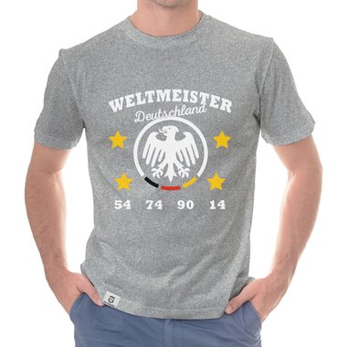 Herren T-Shirt - Deutschland Fuball Weltmeister 54 74 90 14 weiss-schwarz 5XL